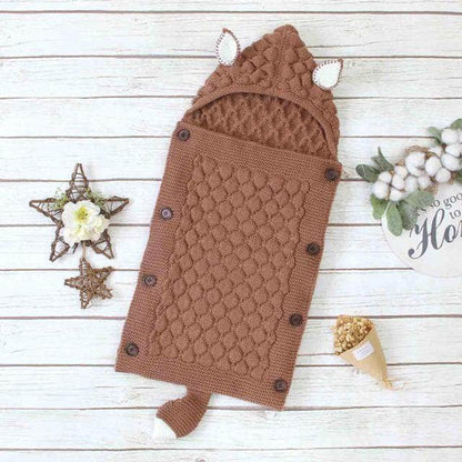 SnuggleNest™ | Gestrickter Baby-Schlafsack mit Öhrchen