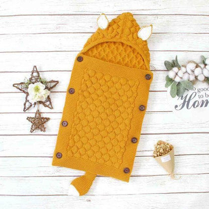 SnuggleNest™ | Gestrickter Baby-Schlafsack mit Öhrchen