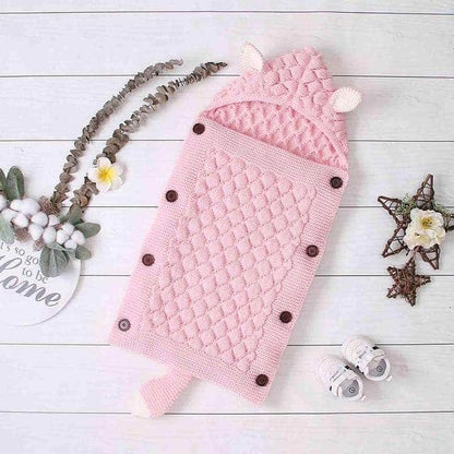 SnuggleNest™ | Gestrickter Baby-Schlafsack mit Öhrchen