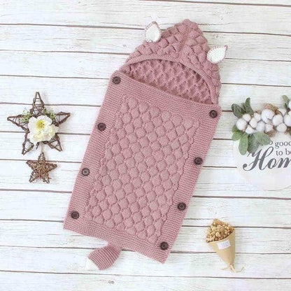 SnuggleNest™ | Gestrickter Baby-Schlafsack mit Öhrchen