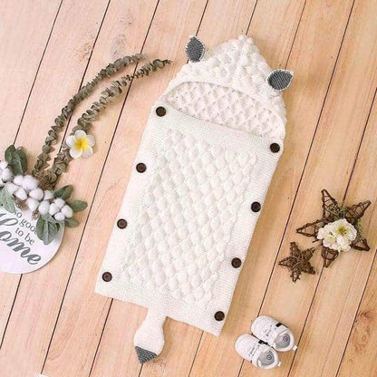 SnuggleNest™ | Gestrickter Baby-Schlafsack mit Öhrchen