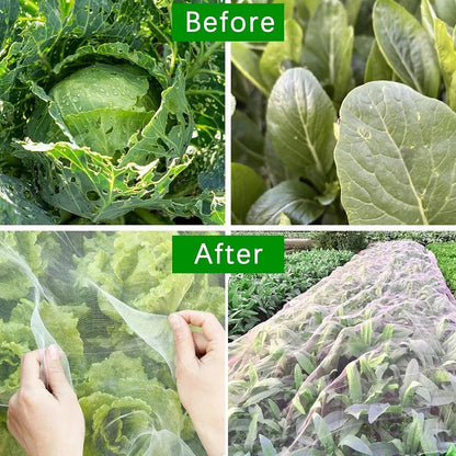 GreenShield Pro Pflanzenschutznetz | HDPE Insekten- und Vogelschutz | Lichtdurchlässig | Geeignet für Gemüse & Obst