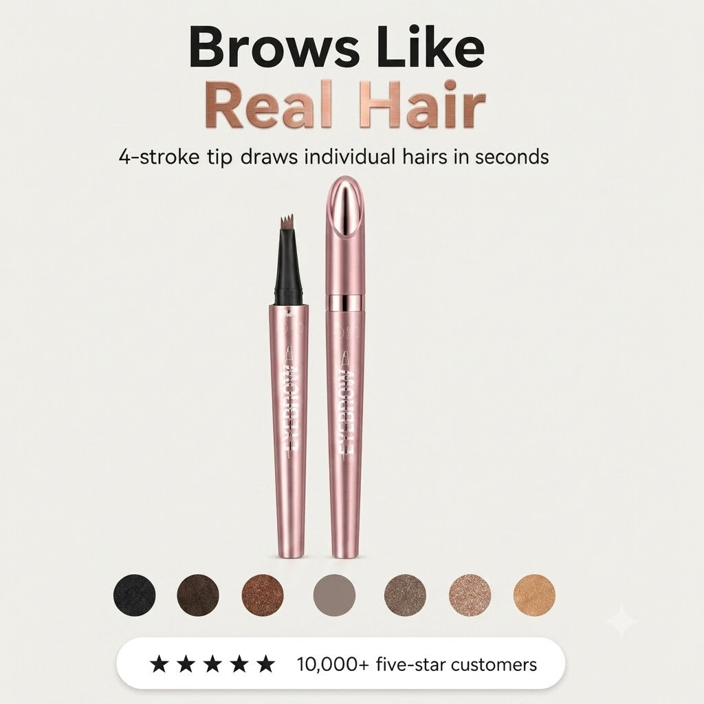 Plumelle – Waterproof 4-Tip Micro-Fork Eyebrow Pencil for Natural Hair-Like Brows - BUY 1 + 1 FREE