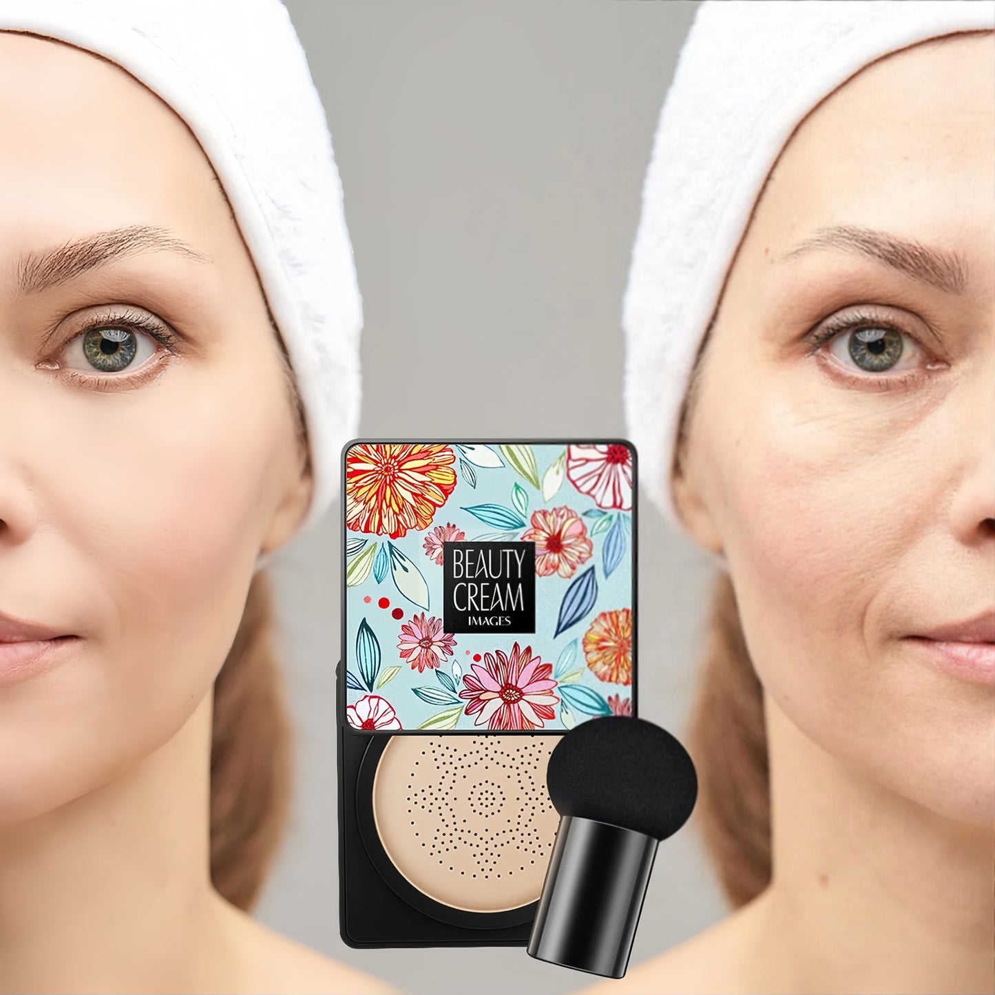 Air-Cushion-CC-Cream-Foundation mit Applikator für ein natürliches Finish