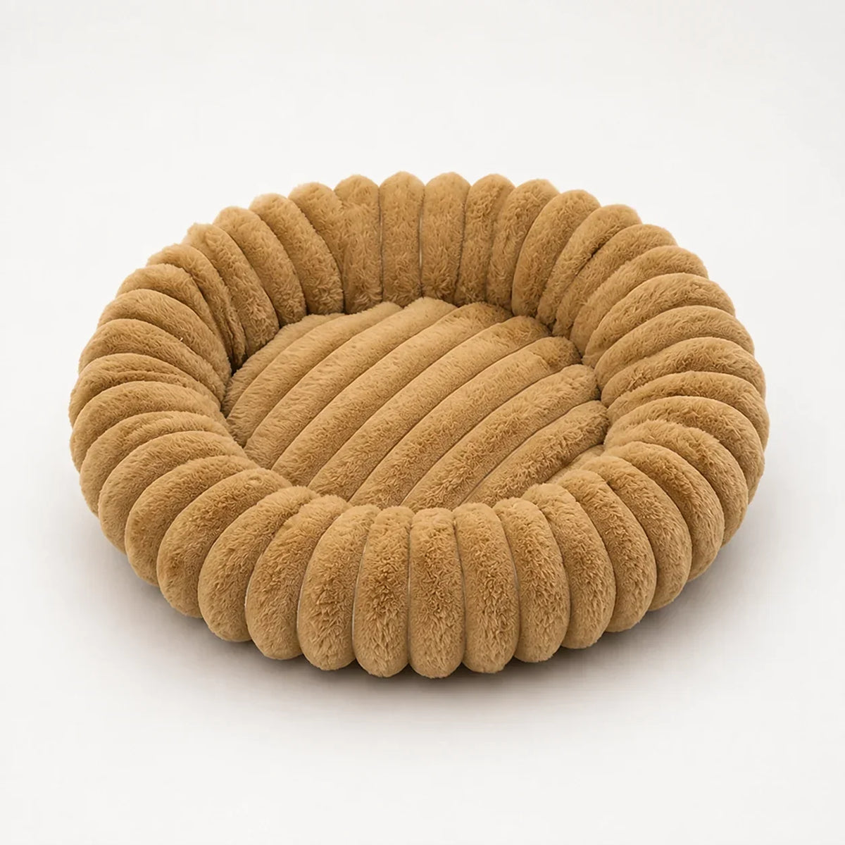 CozyPaw™ | Rundes Plüsch-Haustierbett mit erhöhtem Kuschelrand
