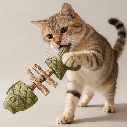 PurrEase™ | Natürliches Katzen-Kauspielzeug mit Silberwein & Katzenminze