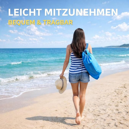 Luftsofa mit Kopfstütze – aufblasbarer Air Lounger bis 200 kg, wasserdicht, ohne Pumpe, mit Seitentaschen & Tragetasche für Camping, Strand & Park