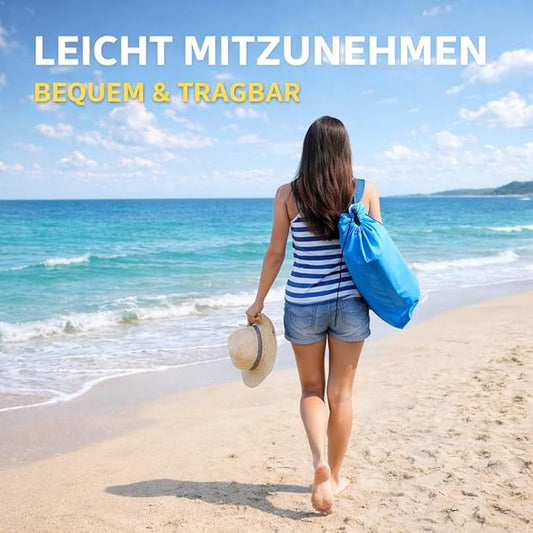 Luftsofa mit Kopfstütze – aufblasbarer Air Lounger bis 200 kg, wasserdicht, ohne Pumpe, mit Seitentaschen & Tragetasche für Camping, Strand & Park