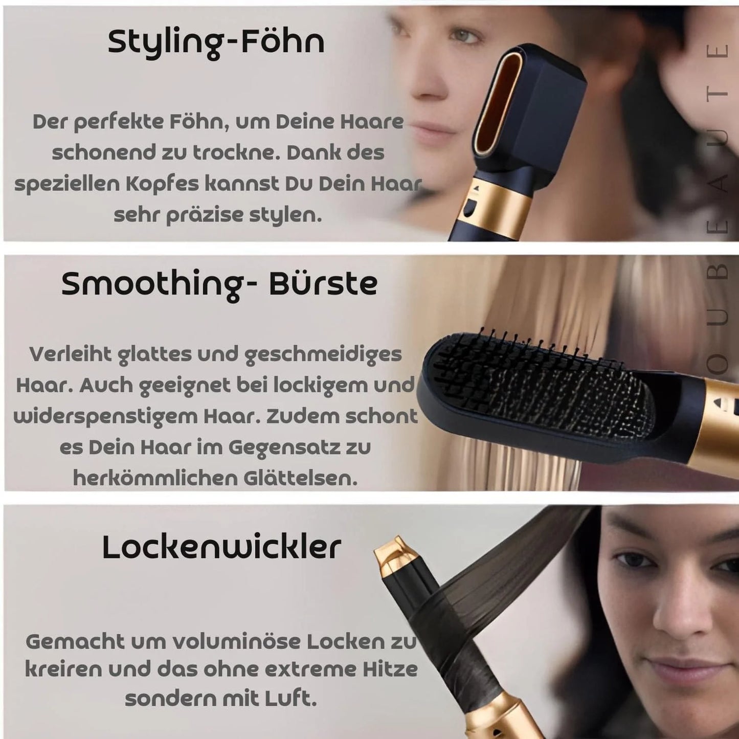 GlowMuse AirStyle | 6-in-1 Multistyler | Für Glätten, Locken & Volumen | Keramik-Technologie