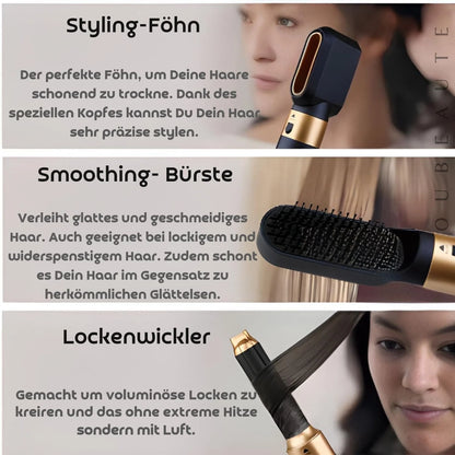 GlowMuse AirStyle | 6-in-1 Multistyler | Für Glätten, Locken & Volumen | Keramik-Technologie