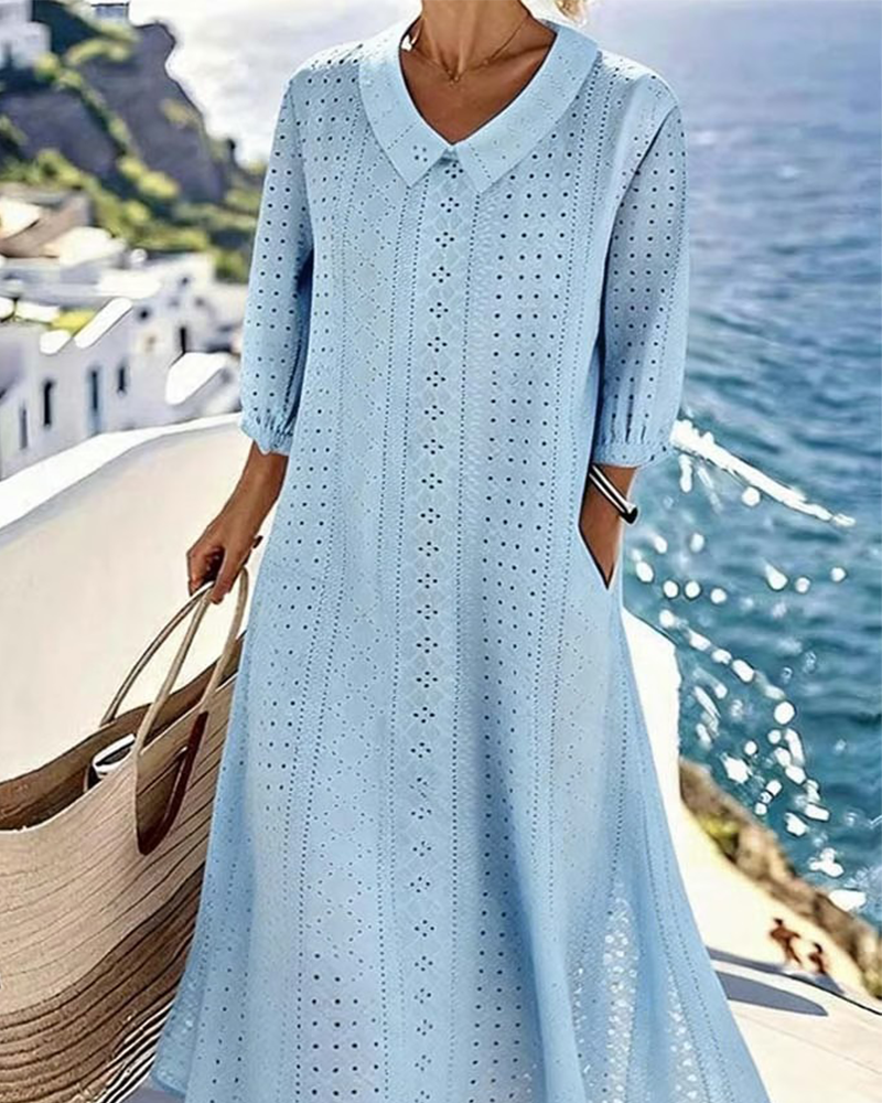 Élise™ – Luftiges Sommer-Midikleid mit eleganten Stickerei-Details