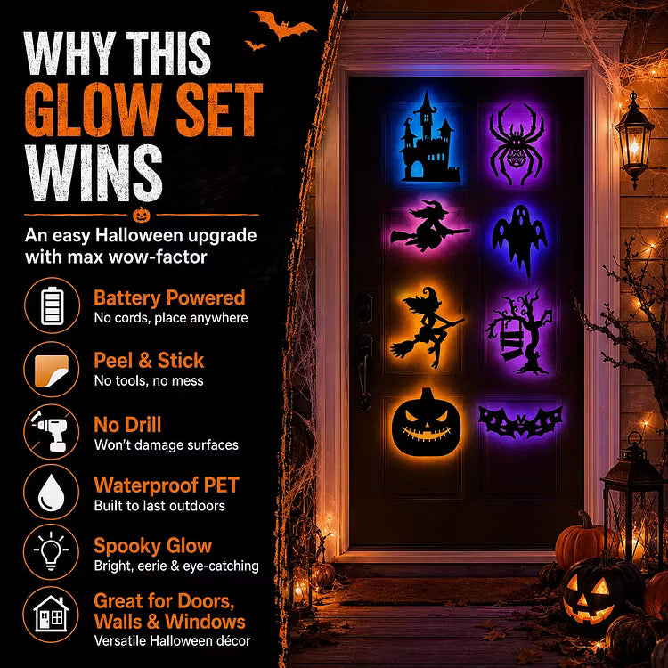 ScareLume™ – Leuchtende Halloween LED-Wandaufkleber für gruselige Stimmung 🎃🦇