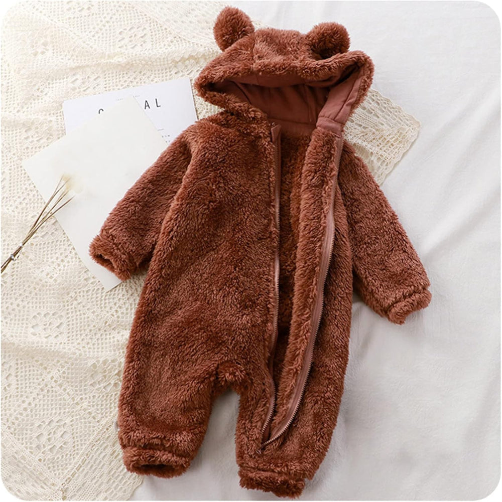 Lunoa™ | Baby Kapuzenstrampler mit Bärenohren, flauschig