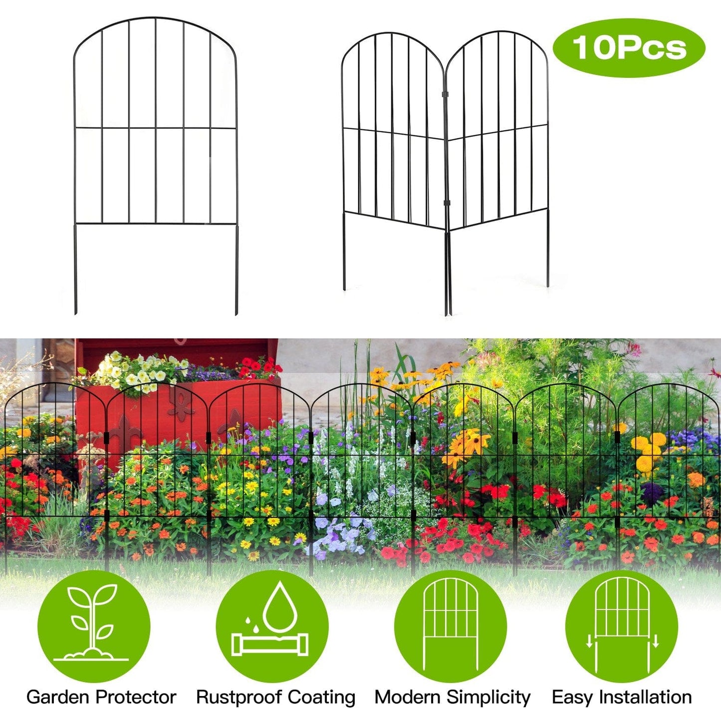 GardenCare™ | Dekorativer Edelstahl-Gartenzaun für Pflanzen & Beete