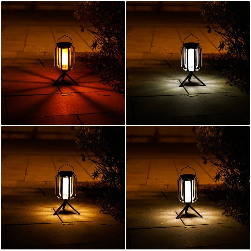 Solar-Laterne mit Dual-Flame – flackerndes Outdoor-Gartenlicht
