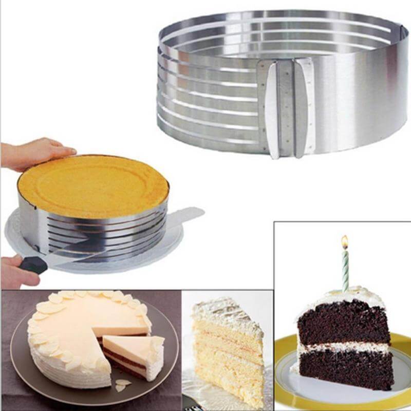 Verstellbarer Tortenschneider aus Edelstahl | Präzise Kuchenschichten | Für Ø 15–30 cm Torten