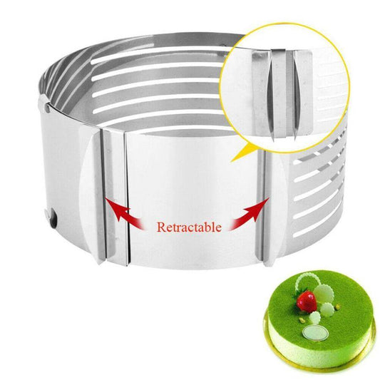 Verstellbarer Tortenschneider aus Edelstahl | Präzise Kuchenschichten | Für Ø 15–30 cm Torten