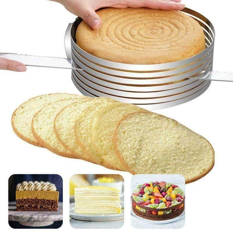 Verstellbarer Tortenschneider aus Edelstahl | Präzise Kuchenschichten | Für Ø 15–30 cm Torten