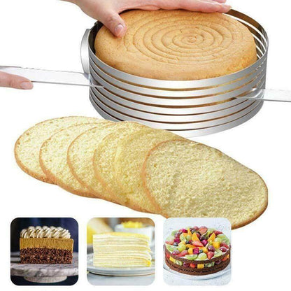 Verstellbarer Tortenschneider aus Edelstahl | Präzise Kuchenschichten | Für Ø 15–30 cm Torten