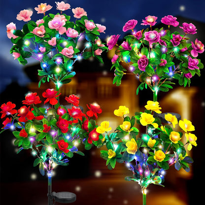 Gedenk-Gartenblumen mit Licht – Mit täuschend echten künstlichen Blütenblättern, solarbetrieben & wetterfest