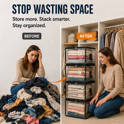 TidyUpStacker™ – Sofortiger Platzgewinn im Schrank & Ordnung für sperriges Durcheinander