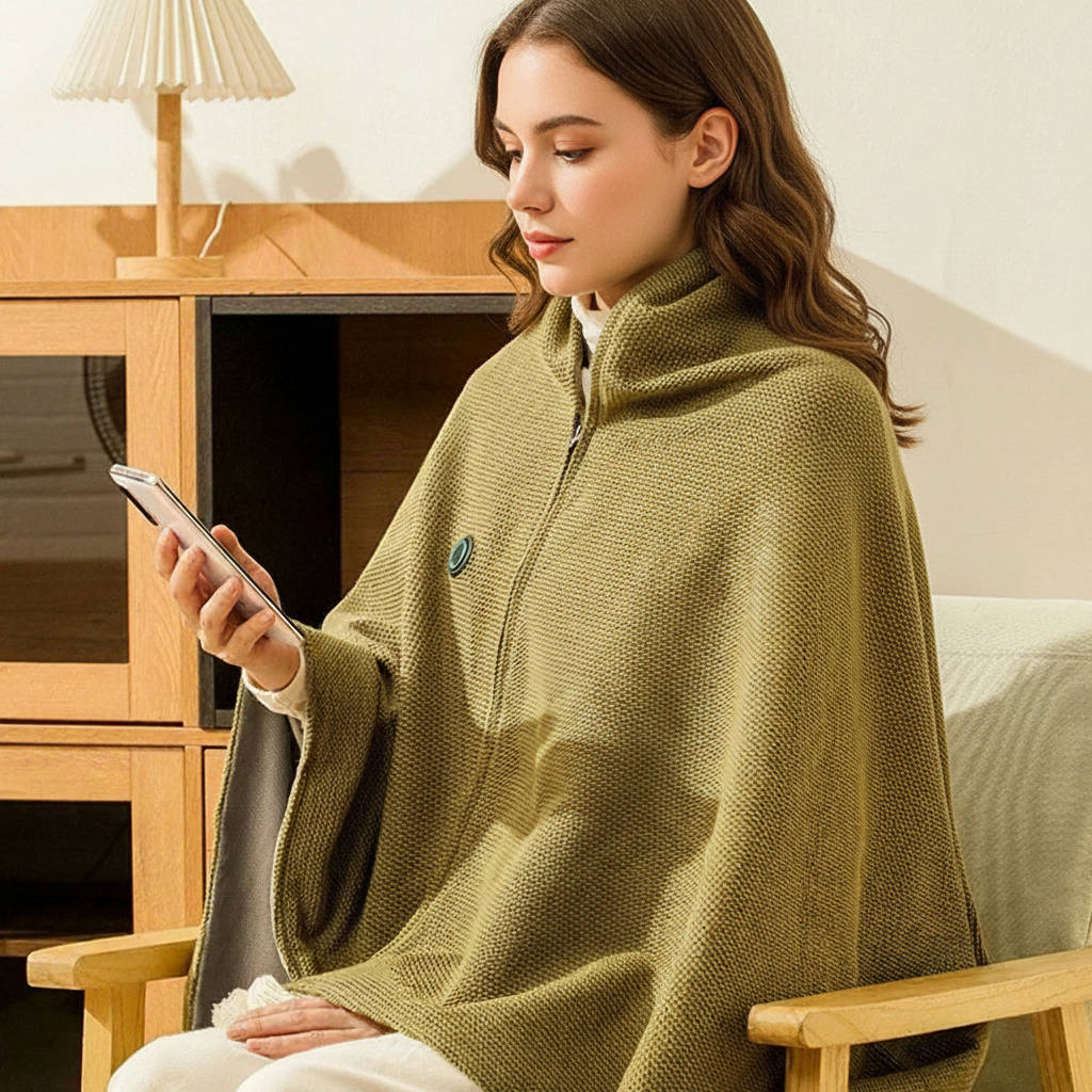WarmWrap™ | Beheizbare Schulterdecke mit 8 Heizzonen und USB-C-Anschluss