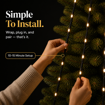 Glowmation™ | App-gesteuerte LED-Weihnachtsbaum-Lichterkette mit animierten Lichteffekten