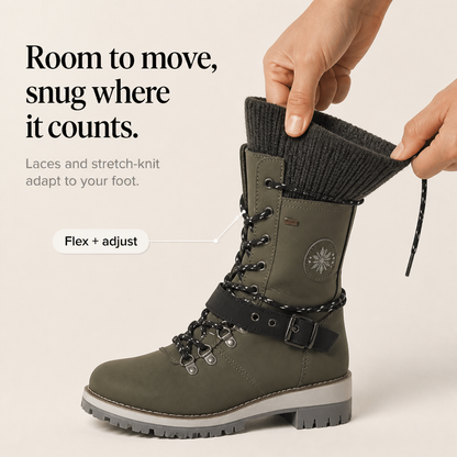 Cozette – Winterstiefel mit Strickschaft für breite Füße