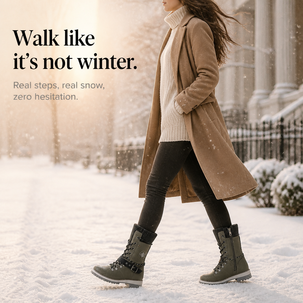 Cozette – Winterstiefel mit Strickschaft für breite Füße