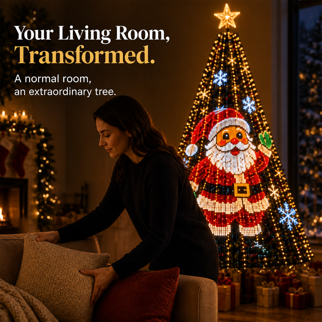 Glowmation™ | App-gesteuerte LED-Weihnachtsbaum-Lichterkette mit animierten Lichteffekten