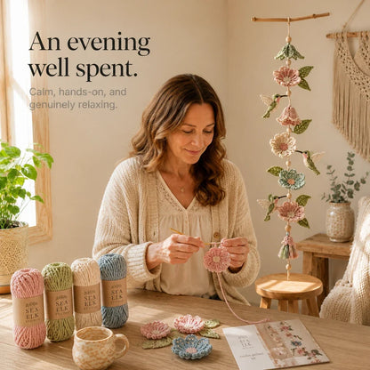 Nur noch heute 50 % Rabatt | Hummingbird Haven™ – Liebevoll handgehäkelte Blumengirlande mit Kolibris für ein gemütliches Zuhause!