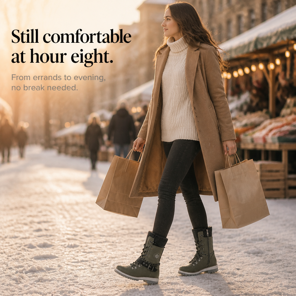 Cozette – Winterstiefel mit Strickschaft für breite Füße