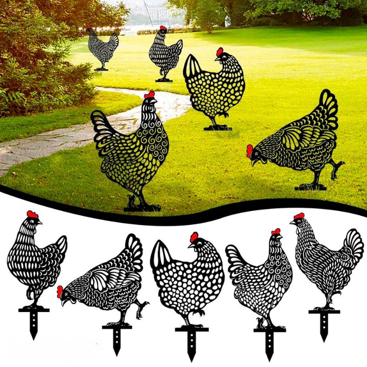 70% RABATT | HappyChicken - Hühner-Gartendekoration - Satz von 5 [Letzter Tag Rabatt]