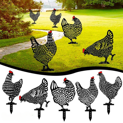 70% RABATT | HappyChicken - Hühner-Gartendekoration - Satz von 5 [Letzter Tag Rabatt]
