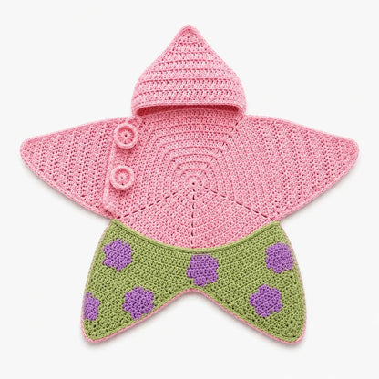 CozyNook™ | Gehäkelte Babydecke mit Kapuze im Stern-Design