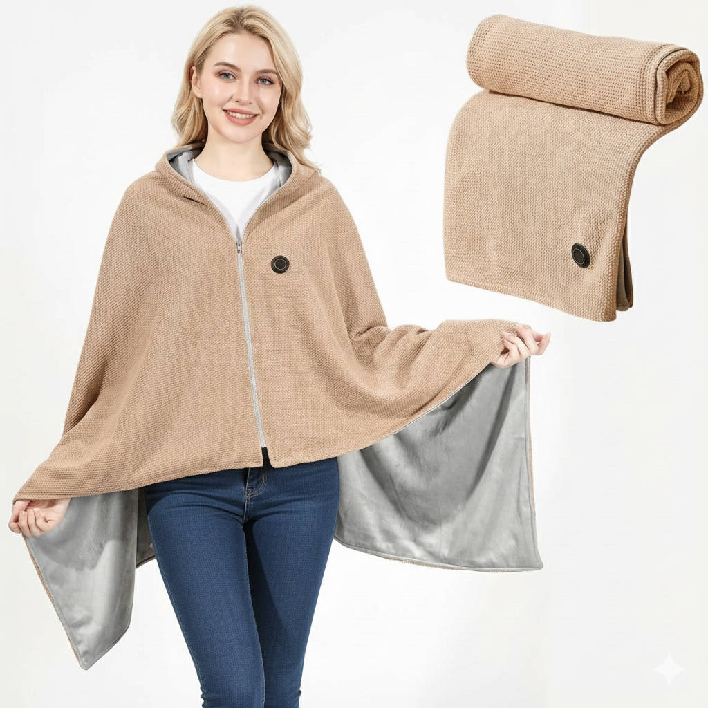 WarmWrap™ | Beheizbare Schulterdecke mit 8 Heizzonen und USB-C-Anschluss