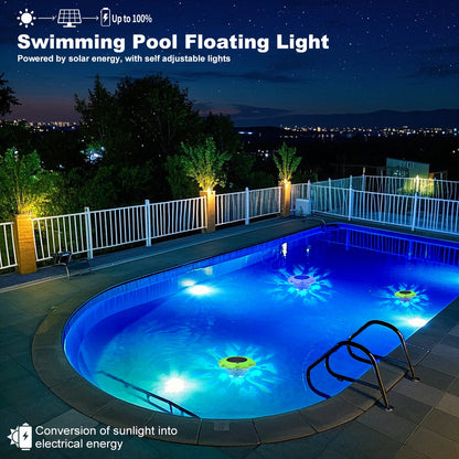 LumiFloat Solar Schwimmende Poolleuchte | RGB Farbwechsel | IP68 Wasserdicht | Pool- & Gartendekoration