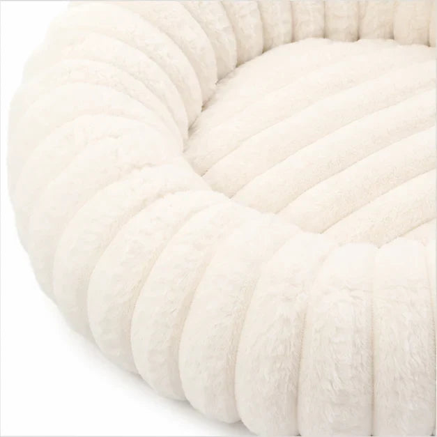CozyPaw™ | Rundes Plüsch-Haustierbett mit erhöhtem Kuschelrand