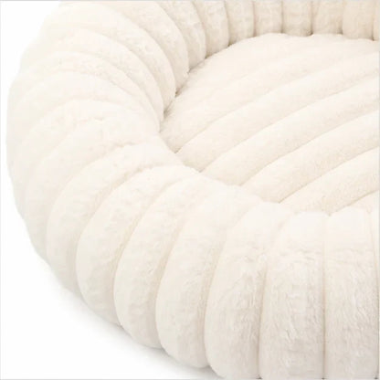 CozyPaw™ | Rundes Plüsch-Haustierbett mit erhöhtem Kuschelrand