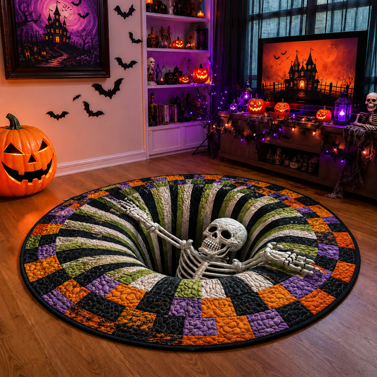 SpookyPortal – 3D-Skelett-Wirbel Halloween-Teppich