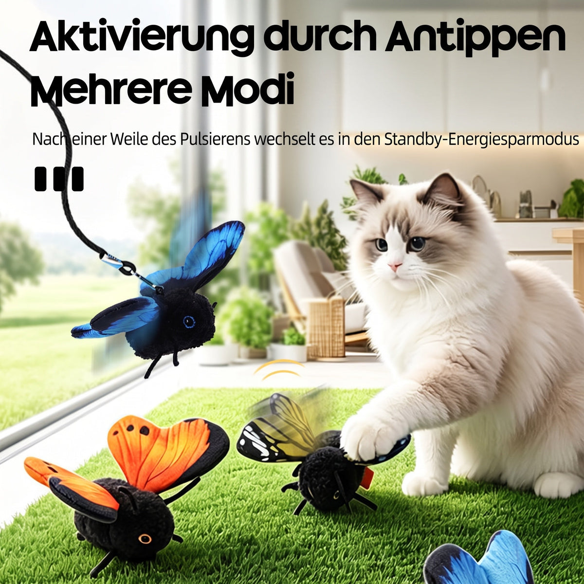 50% RABATT NUR HEUTE | WhiskFly™ - Interaktives fliegendes Katzenspielzeug