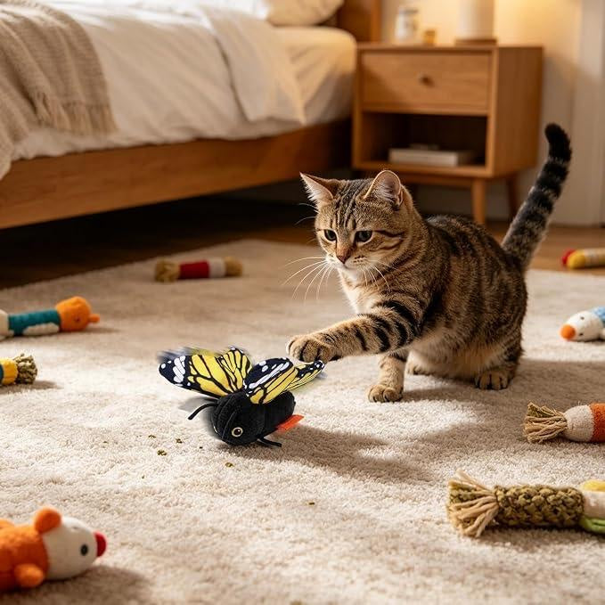 50% RABATT NUR HEUTE | WhiskFly™ - Interaktives fliegendes Katzenspielzeug