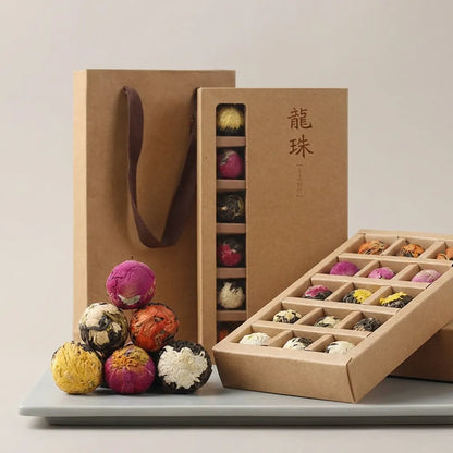 Aufblühende Pu-erh-Blumentee-Kugeln
