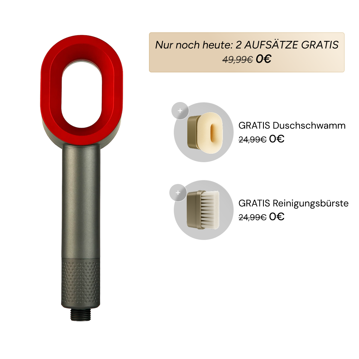 HydroClean Pure™ 3in1 Premium Filterduschkopf