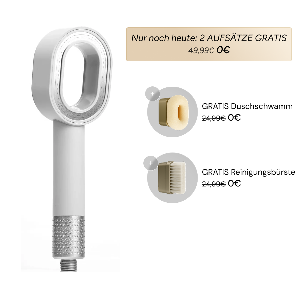 HydroClean Pure™ 3in1 Premium Filterduschkopf