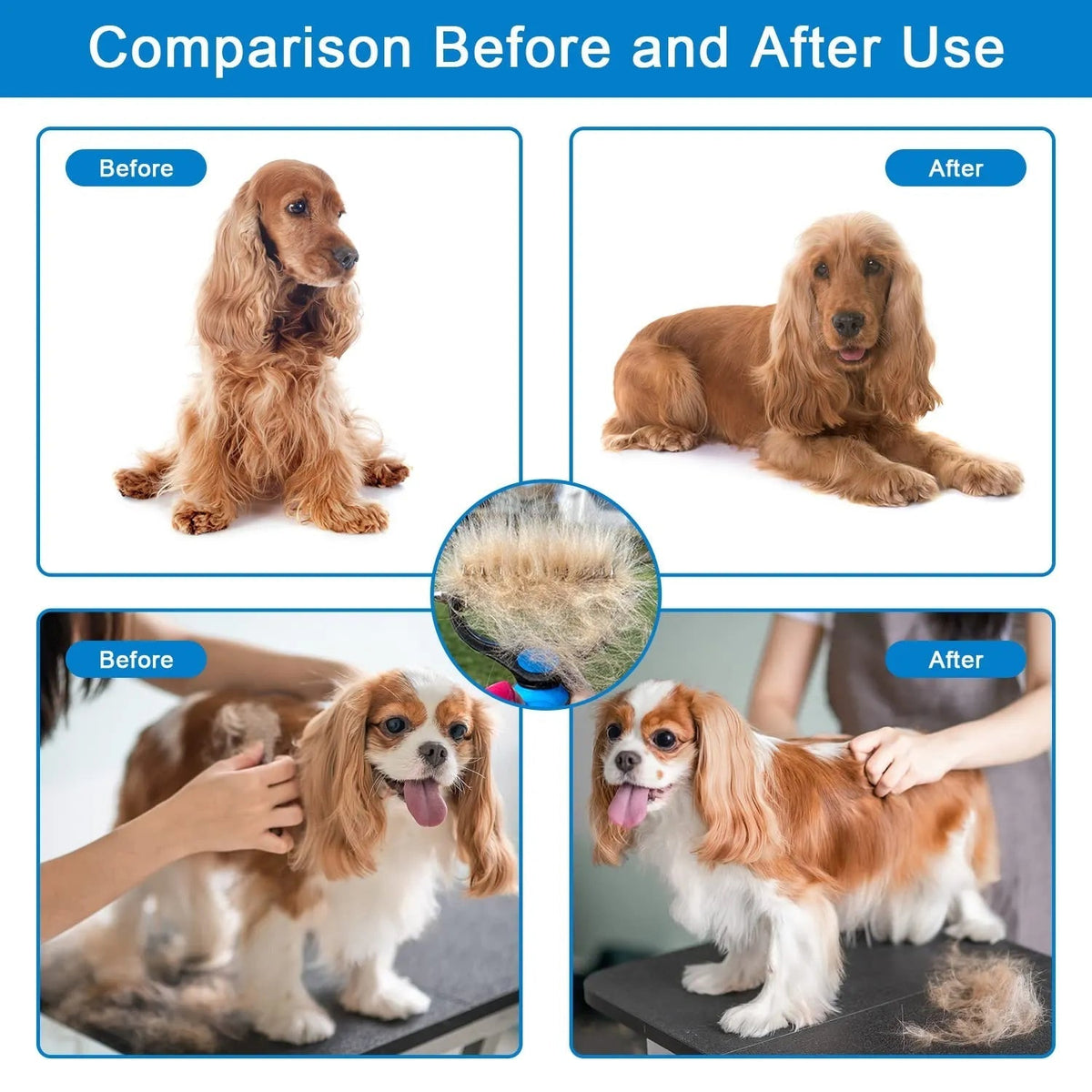 FurEase™ – Entfilzende Fellbürste für Hunde & Katzen | Entfernt Knoten, lose Haare & Verfilzungen sanft