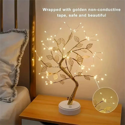 Bonsai-Tischlampe | Verstellbare Äste & Touch-Dimmer | USB-betrieben