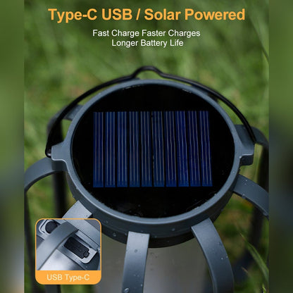 Solar-Laterne mit Dual-Flame – flackerndes Outdoor-Gartenlicht