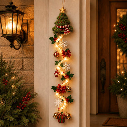 MerryCascade™ Leuchtende Weihnachts Türdekoration – 6 Festliche Motive | Letzter Tag Rabatt!
