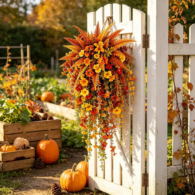 🔥Heißer Sale 50% RABATT🌼🍂 Künstlicher Herbst-Erntekorb zum Aufhängen - Herbstliche Veranda- und Türdekoration